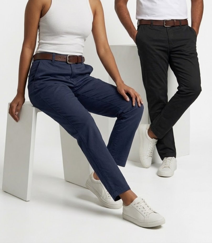 Models wearing Snooze chinos